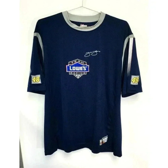Chase Mens Blue Short Sleeve Jimmie Johnson Lowes NASCAR Racing Jersey Size XL - Picture 2 of 9